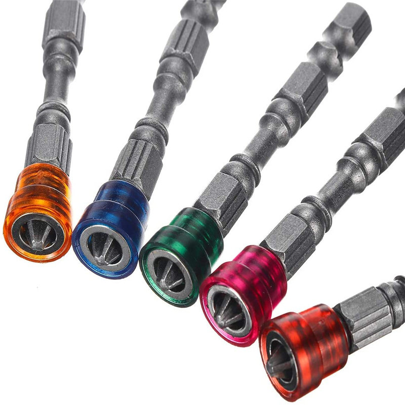1/4 handle multi-color magnetic ring PH2S2 alloy steel cross-head electric drill and electric screwdriver head 65mm long set Item Picture