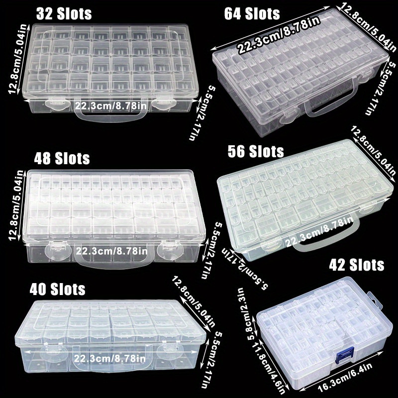 64-compartment special tool dust-proof storage box, rice bead storage box, handcrafted diamond painting tool accessories, plastic box Specification image