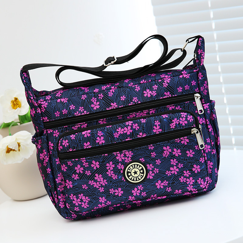 New Oxford fabric women's bag, floral fabric bag, large-capacity single-shoulder crossbody large bag for middle-aged and elderly people, street stall bag, canvas mom bag undefined