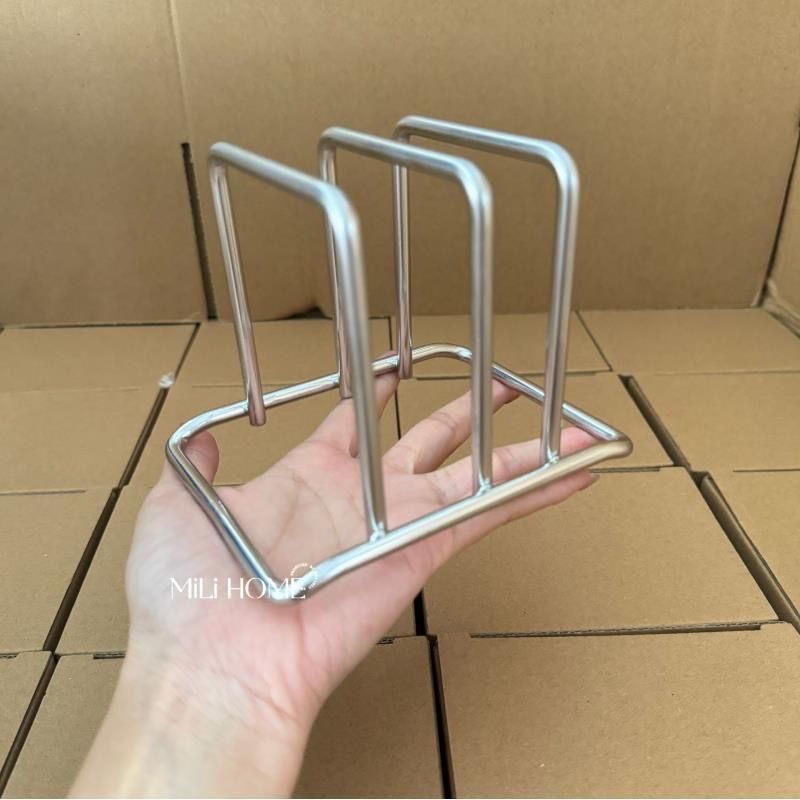 加厚不锈钢双格砧板架厨房加粗菜板锅盖收纳架现代简约置物架图