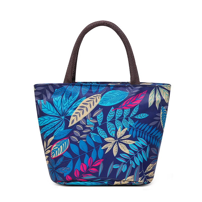 Waterproof hand-held flower cloth bag, bento bag, hand-held lunch box bag, mommy bag, small square bag, lunch bag, vegetable bag, street stall bag undefined