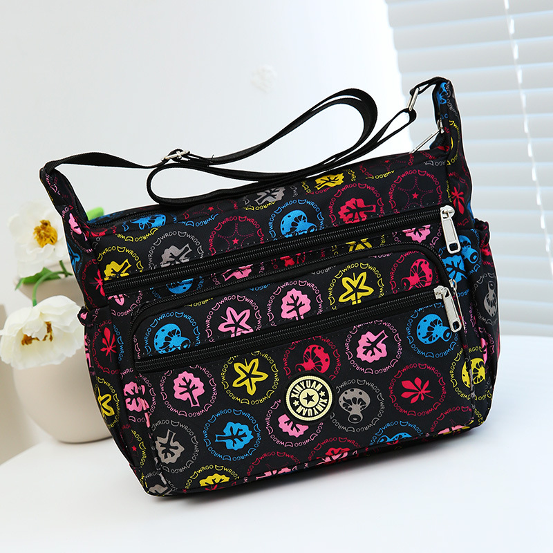 New Oxford fabric women's bag, floral fabric bag, large-capacity single-shoulder crossbody large bag for middle-aged and elderly people, street stall bag, canvas mom bag undefined