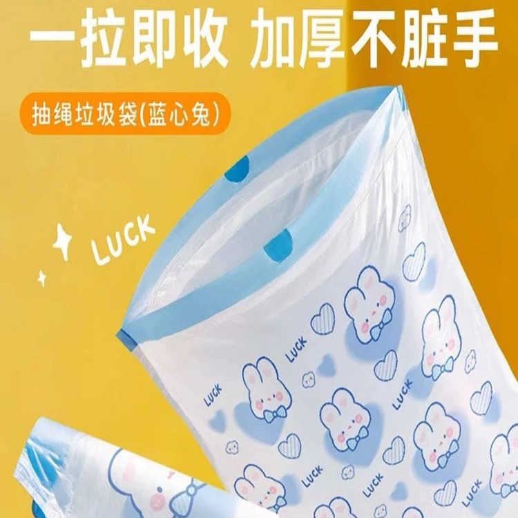 Blue Heart Rabbit disposable garbage bag, household thickened hand-held kitchen special drawstring large cleaning bag Specification image