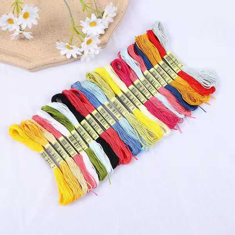 Cross-stitch thread manufacturer offers wholesale of embroidery thread, ecological polyester-cotton thread, 8-meter 6-strand embroidery toys, DIY colorful ones