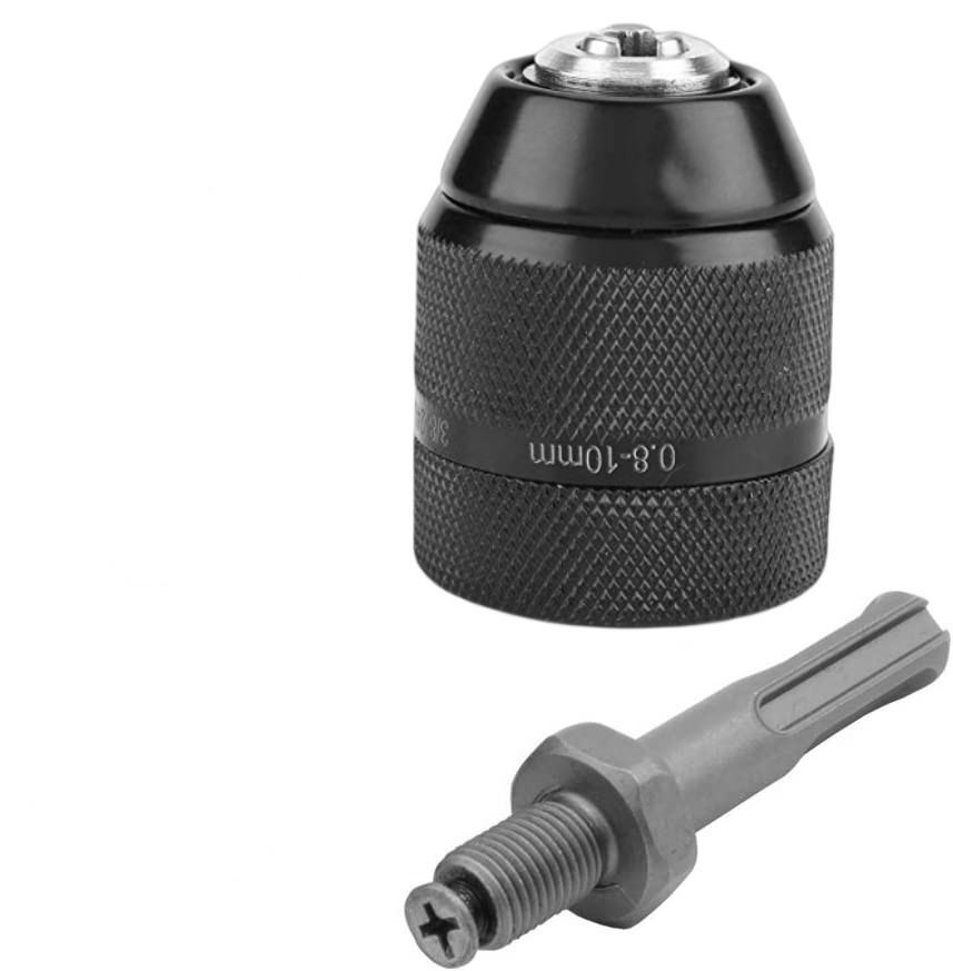 All-metal hand drill 10mm hand-tightening self-locking chuck impact electric hammer wrench conversion round hexagonal handle undefined
