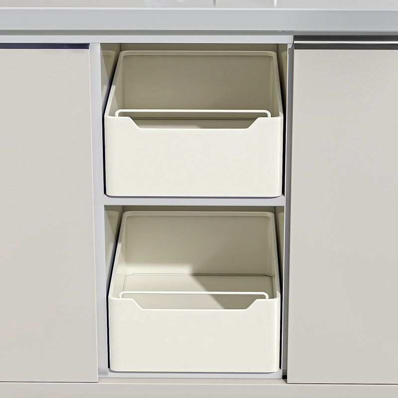 Non-drilling kitchen pull-out storage rack, sink, pull-out basket, cabinet, sliding rail, drawer, storage box, seasoning rack