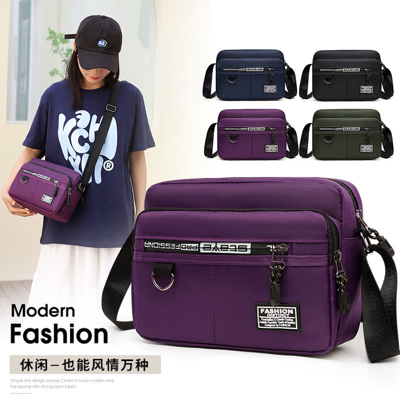 New nylon mom bag, Oxford cloth women's bag, canvas bag, large-capacity single-shoulder crossbody bag for middle-aged and elderly people, street stall bag full image