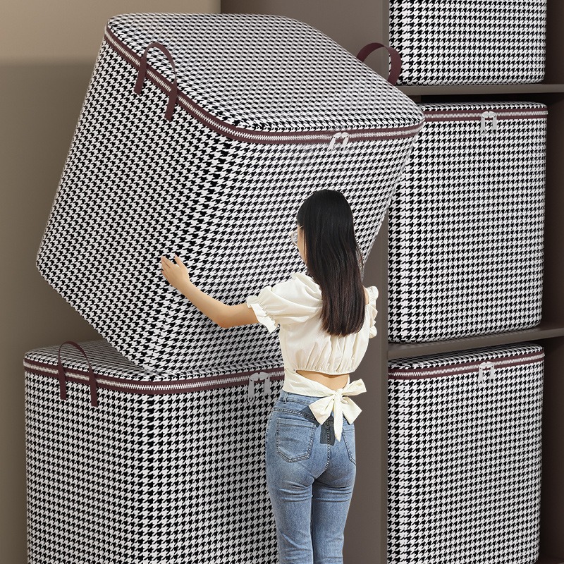 Thousand Bird Grid clothing, quilt storage bags, wardrobe organization, storage boxes, baskets, moving packing, hand-held storage, dust-proof bags