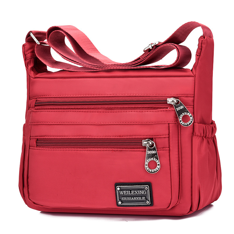 New multi-layered fashionable single-shoulder bag, crossbody bag, lightweight fabric bag, Oxford fabric women's bag, canvas large-capacity mom bag undefined