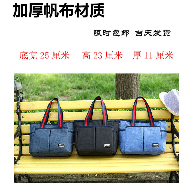 Wholesale canvas handbags, women's large-capacity multi-layer hand-held bags, casual travel bags, mommy bags and women's bags Application Scenario