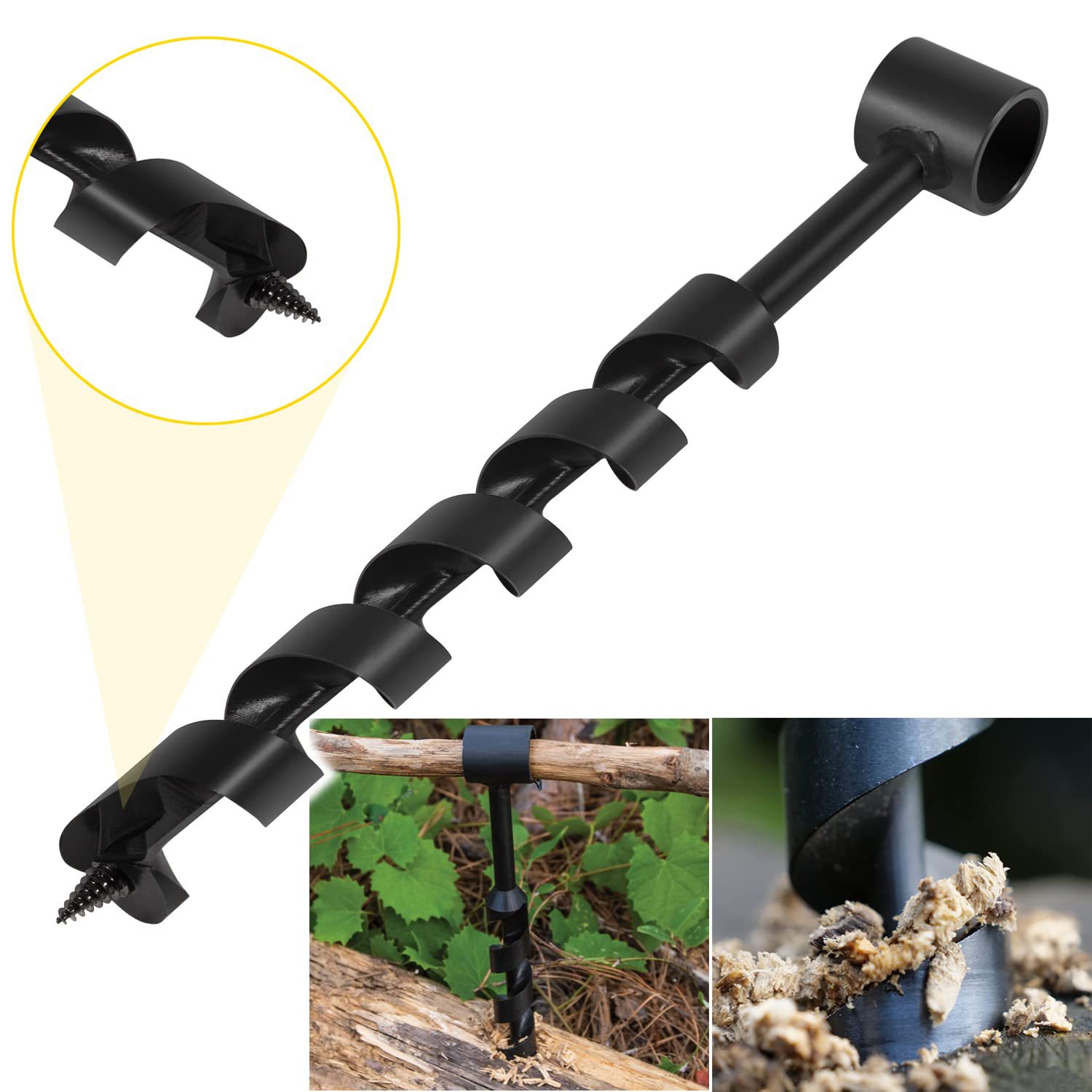 Manual deep hole support drill, special hexagonal handle hand electric drill for woodworking, extended twist drill, wood hole puncher