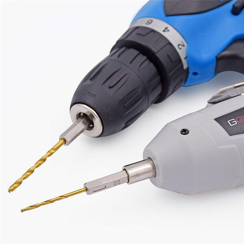Hexagonal handle titanium-coated wood twist drill, titanium-coated 13PC air screwdriver set, high-speed steel electric twist drill bit Item Picture
