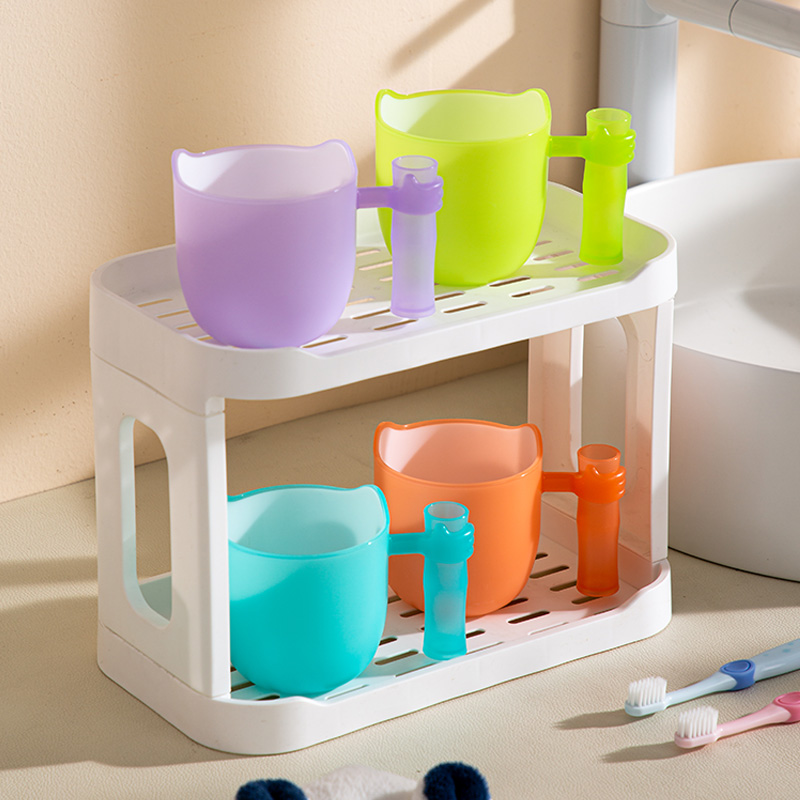 【CL】25Q4#6130 Miaozhu Two-Color Children's Cup (340ml) Red + Green + Blue + Purple Mixed