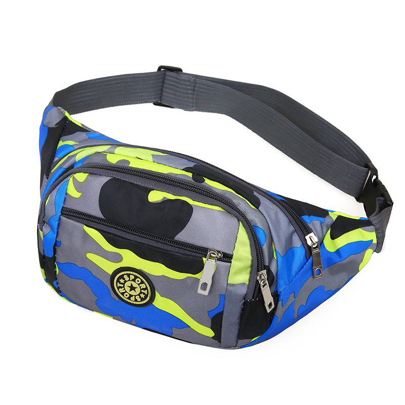 New multi-functional sports waist bag, waterproof for men and women, outdoor running, mobile phone chest bag, versatile camouflage Oxford cloth backpack undefined