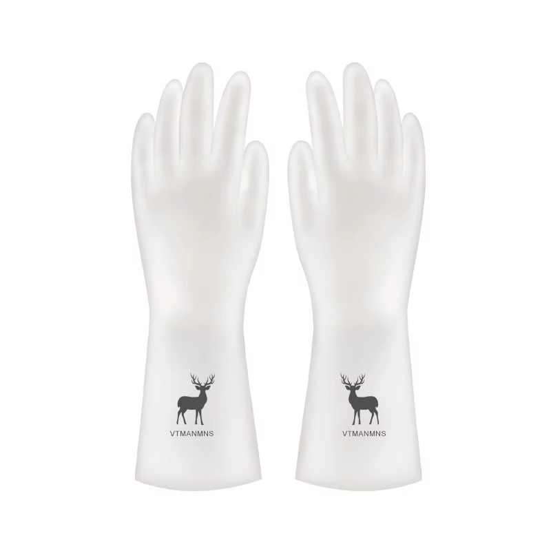 Laundry and dishwashing gloves for women, kitchen, household chores. Rubber waterproof, durable, clean, thick, wear-resistant, anti-slip and hygienic Item Picture