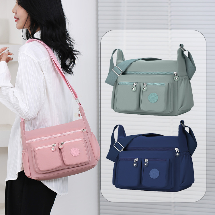 Wholesale of best-selling water-washed fabric women's bags, large-capacity multi-compartment crossbody bags for cross-border middle-aged and elderly mothers details Picture