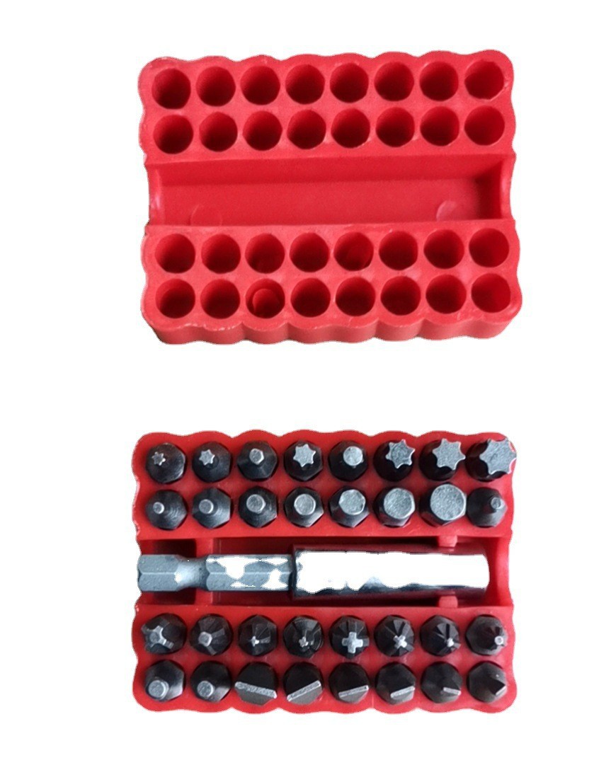 Electric screwdriver bit combination set, hexagonal plum blossom three-jaw and four-jaw one-head opening screw machine 33-piece set, electric drill accessories undefined