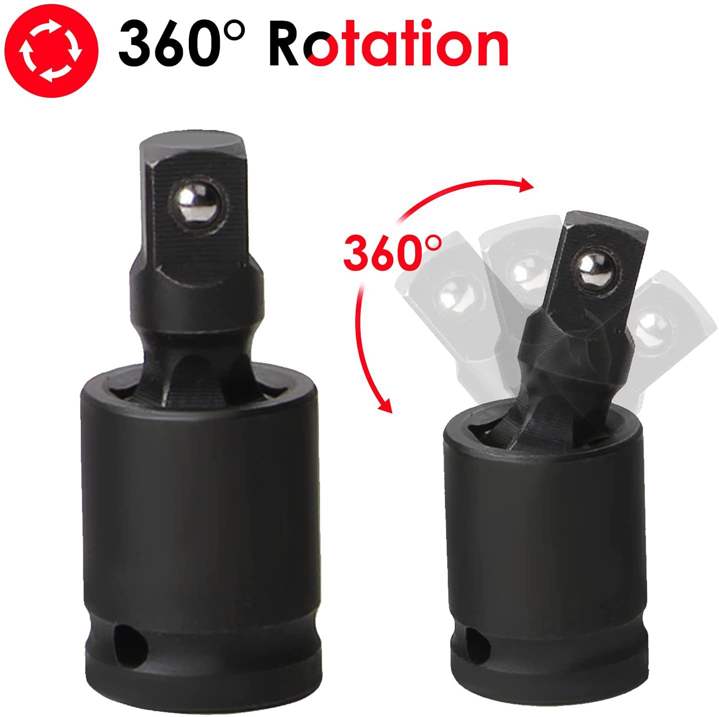 Electric wrench universal joint conversion joint, multi-functional 360-degree rotatable 1/2 socket, large fly pneumatic interface Application Scenario