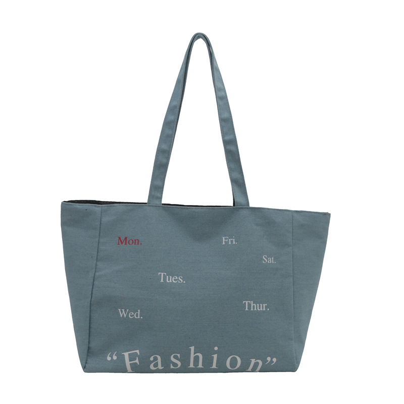 2024 Trendy retro printed denim, niche design, simple single-shoulder bag for women's commuting, fresh and clean, large underarm bag Item Picture