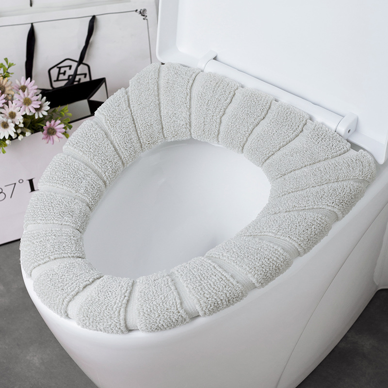 Toilet seat cushion, O-shaped knitted toilet seat, thickened washable toilet cover, toilet seat cover, household cartoon toilet seat undefined