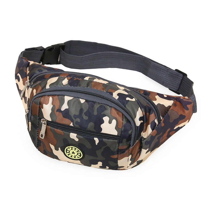 New multi-functional sports waist bag, waterproof for men and women, outdoor running, mobile phone chest bag, versatile camouflage Oxford cloth backpack undefined