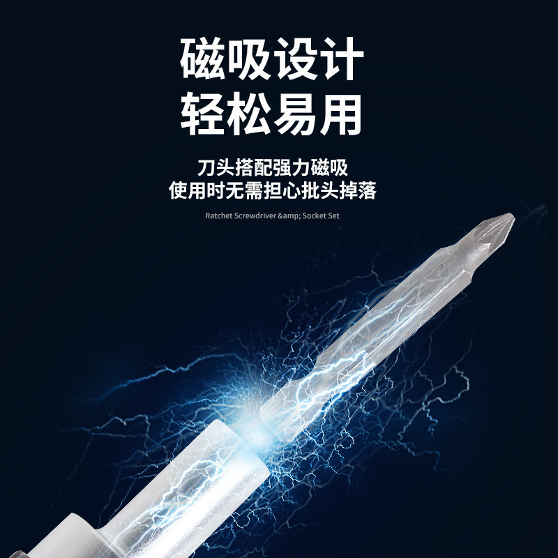 Multi-functional screwdriver, flat-head cross hexagonal ratchet screwdriver, small screwdriver taper, screwdriver socket, screwdriver head set Specification image