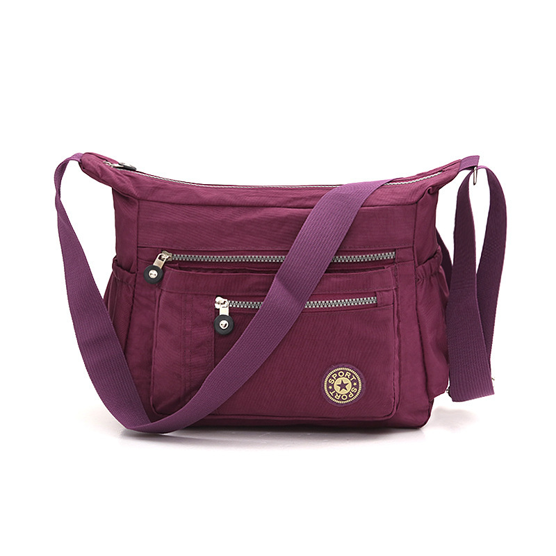 New cross-border large-capacity versatile nylon washable fabric single-shoulder crossbody bag for middle-aged and elderly mothers, canvas women's bag full image