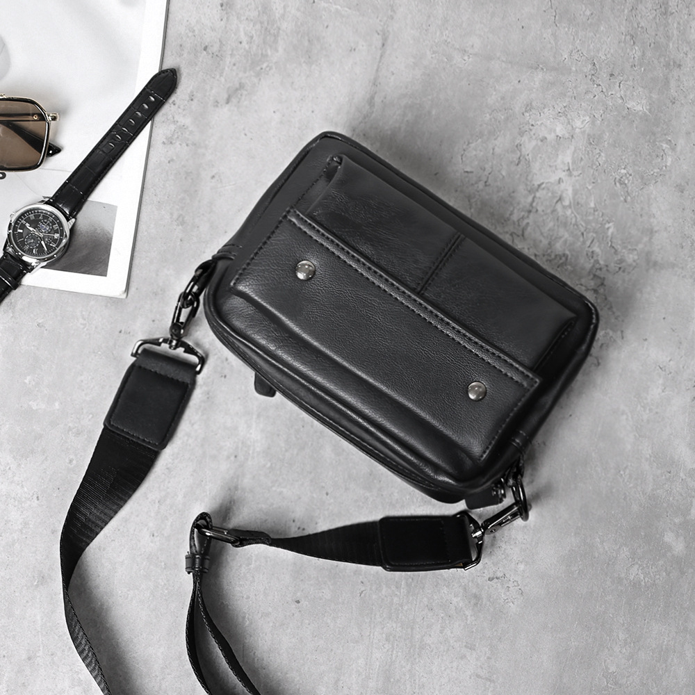 2024 New men's single-shoulder bag, a trendy leather sporty casual crossbody bag, a batch of Korean-style small crossbody bags for young people details Picture