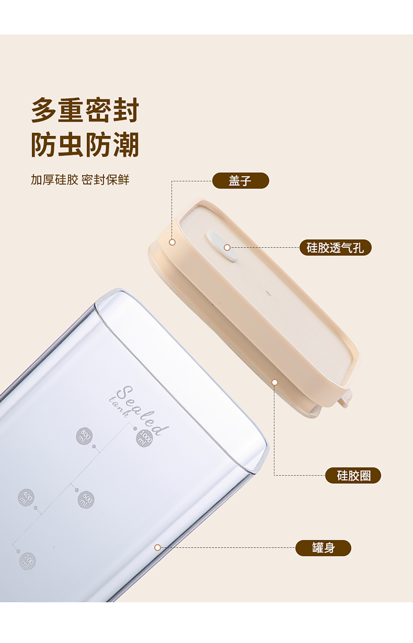 【CL】25Q4#6616-6617-6618-6623 Ruisi Rectangular sealed can White + Khaki mixed pic 9