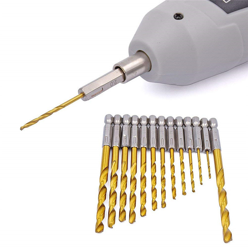 Hexagonal handle titanium-coated wood twist drill, titanium-coated 13PC air screwdriver set, high-speed steel electric twist drill bit Application Scenario