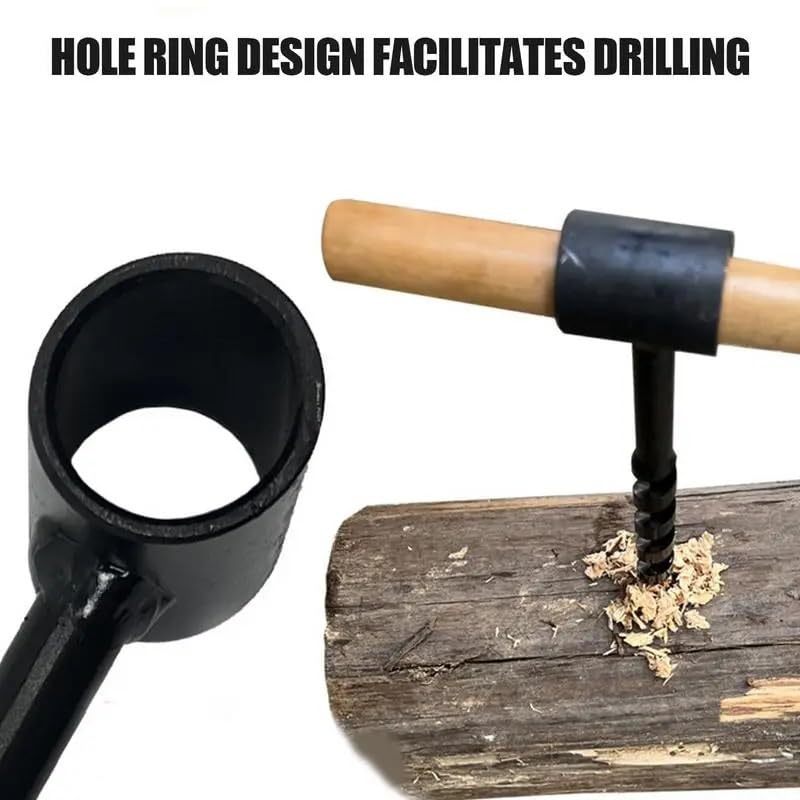 Manual deep hole support drill, special hexagonal handle hand electric drill for woodworking, extended twist drill, wood hole puncher Specification image