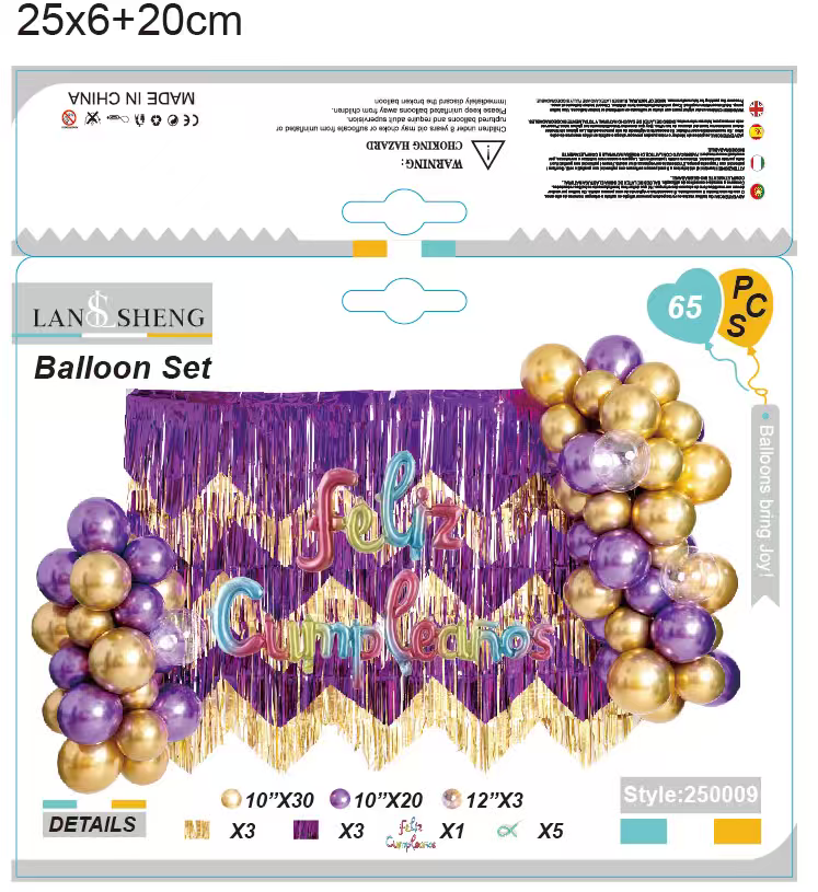 Foreign trade party decoration supplies: Spanish birthday, Happy aluminum film balloon set, party latex balloons details Picture