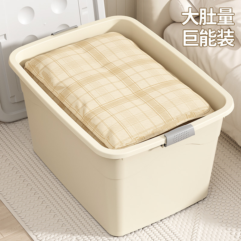 Plastic storage box, extra-large quilt storage box, toy storage box, clothes household organizing box details Picture