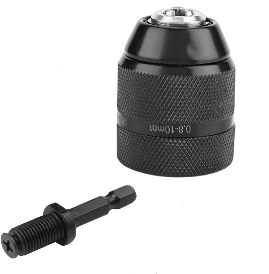 All-metal hand drill 10mm hand-tightening self-locking chuck impact electric hammer wrench conversion round hexagonal handle undefined