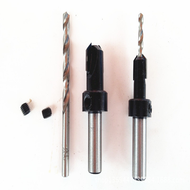 Anrui Tools Woodworking hole opener, countersunk head, countersunk drill bit, alloy salad drill, screw step drill, conical hole details Picture