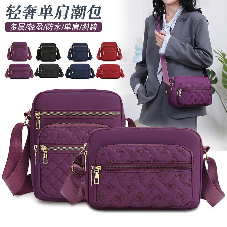 New cross-border women's bag, simple single-shoulder crossbody bag, convenient nylon fabric bag, wholesale from foreign trade women's bag manufacturer details Picture