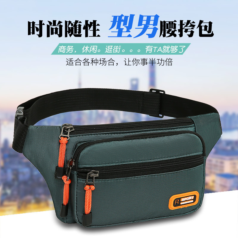 Factory wholesale waterproof waist bags, multi-functional wear-resistant chest bags, outdoor travel mobile phone loose change storage bags full image