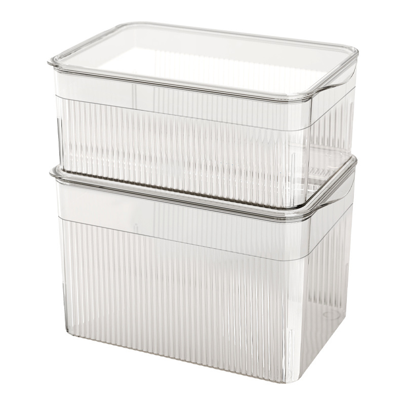 Refrigerator storage box, transparent large-capacity fruit and vegetable storage box, refrigerated and frozen water draining and preservation box, organizing box Item Picture