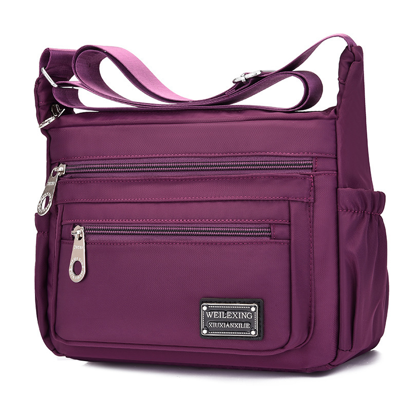 New multi-layered fashionable single-shoulder bag, crossbody bag, lightweight fabric bag, Oxford fabric women's bag, canvas large-capacity mom bag undefined