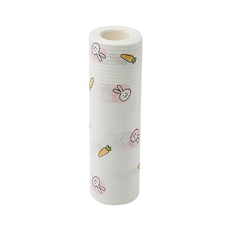 Large roll thickened lazy cloth, disposable kitchen dishcloth, powerful stain-removing and oil-absorbing cloth, kitchen cleaning paper towel Item Picture