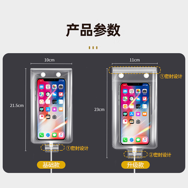 Special waterproof bag for food delivery riders' mobile phones, high-definition rechargeable touch screen stand, fixed rain cover, mobile phone rain case Application Scenario