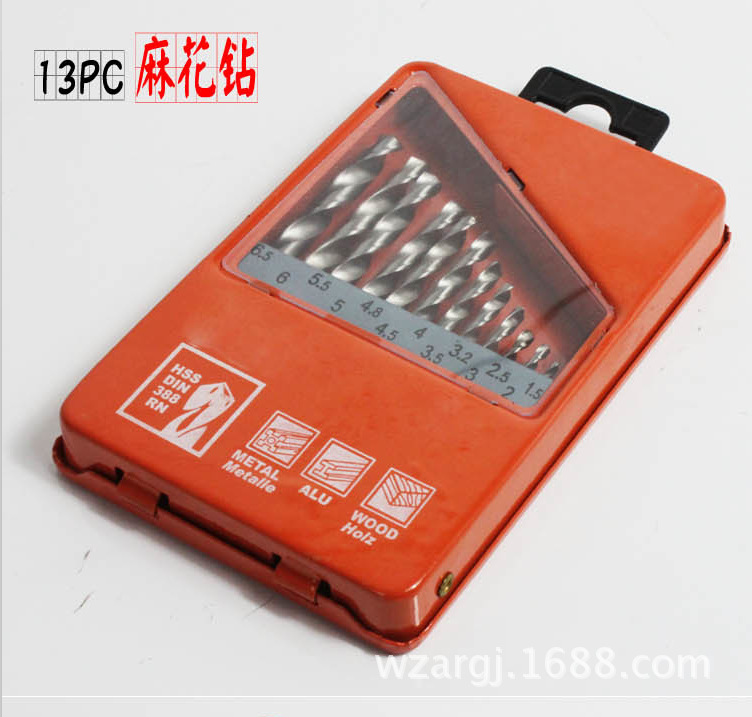 13/19PC twist drill set set, wooden board thin iron aluminum sheet drilling high-speed steel hand electric drill bit Specification image