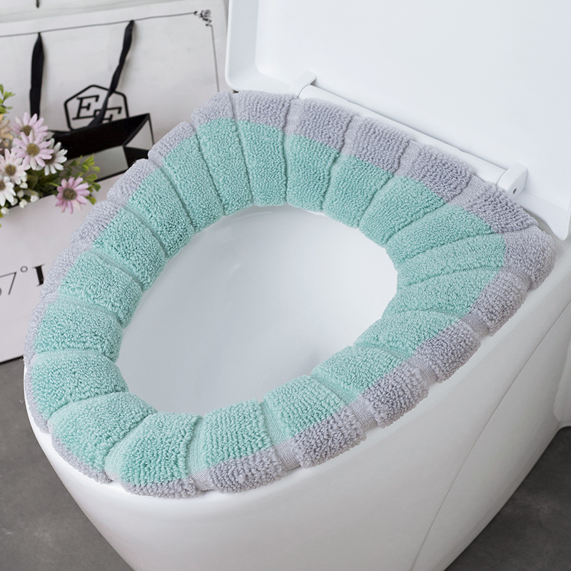 Toilet seat cushion, O-shaped knitted toilet seat, thickened washable toilet cover, toilet seat cover, household cartoon toilet seat undefined