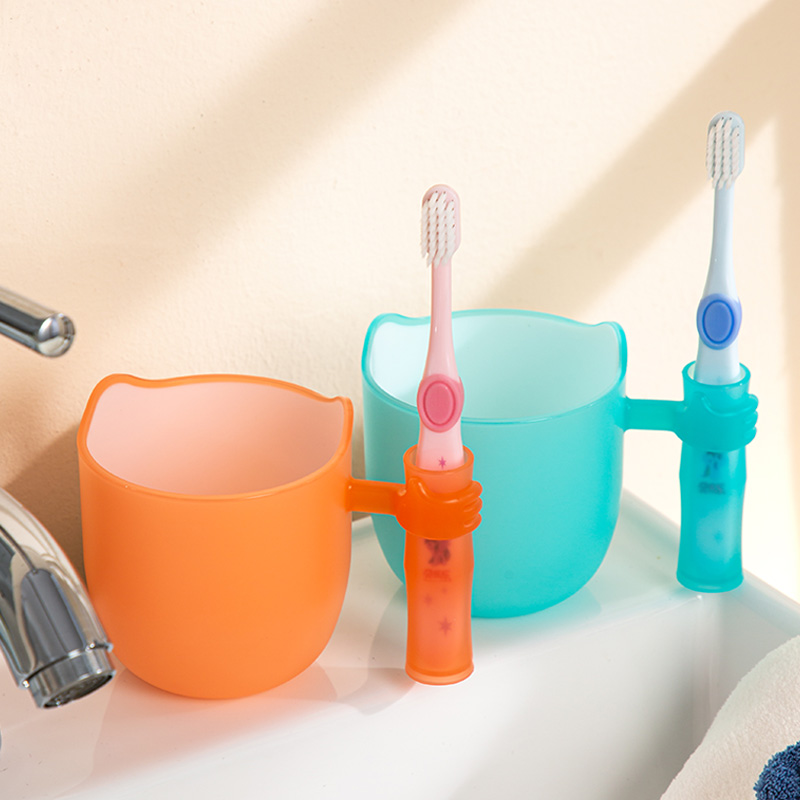 【CL】25Q4#6130 Miaozhu Two-Color Children's Cup (340ml) Red + Green + Blue + Purple Mixed Specification image
