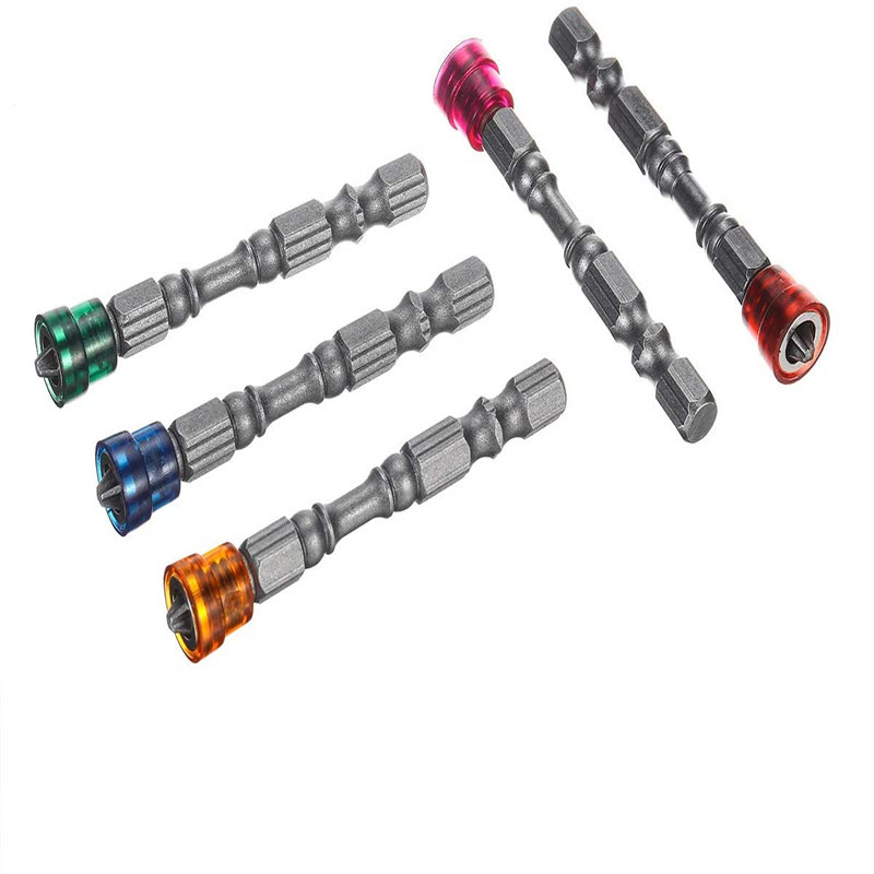 1/4 handle multi-color magnetic ring PH2S2 alloy steel cross-head electric drill and electric screwdriver head 65mm long set Specification image
