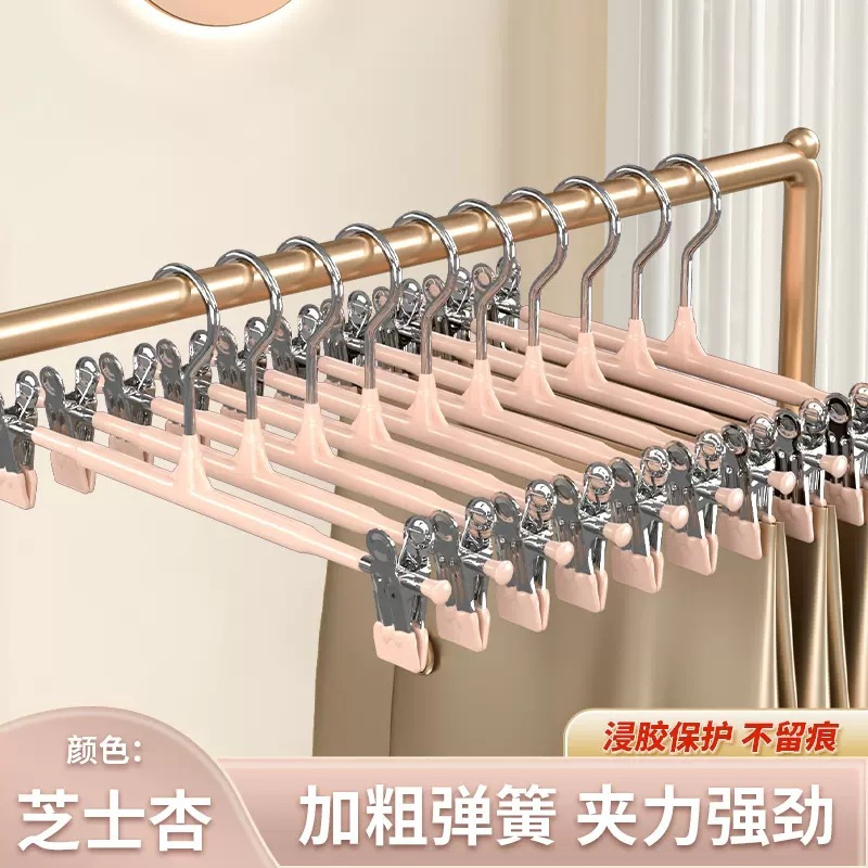 Trouser rack clips, trouser garment racks, special tools for trousers, home seamless anti-slip jk hanging clothes, stainless steel skirt clips, trouser clips Specification image