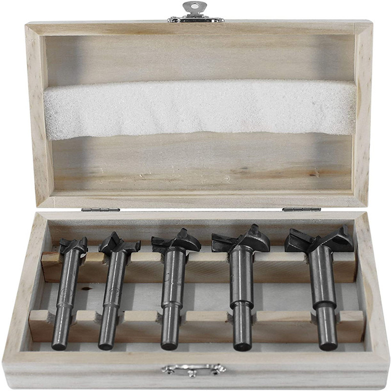 5-piece set of woodworking drill bits 15mm-35mm20 25 30 woodworking hinges round alloy opening set Specification image