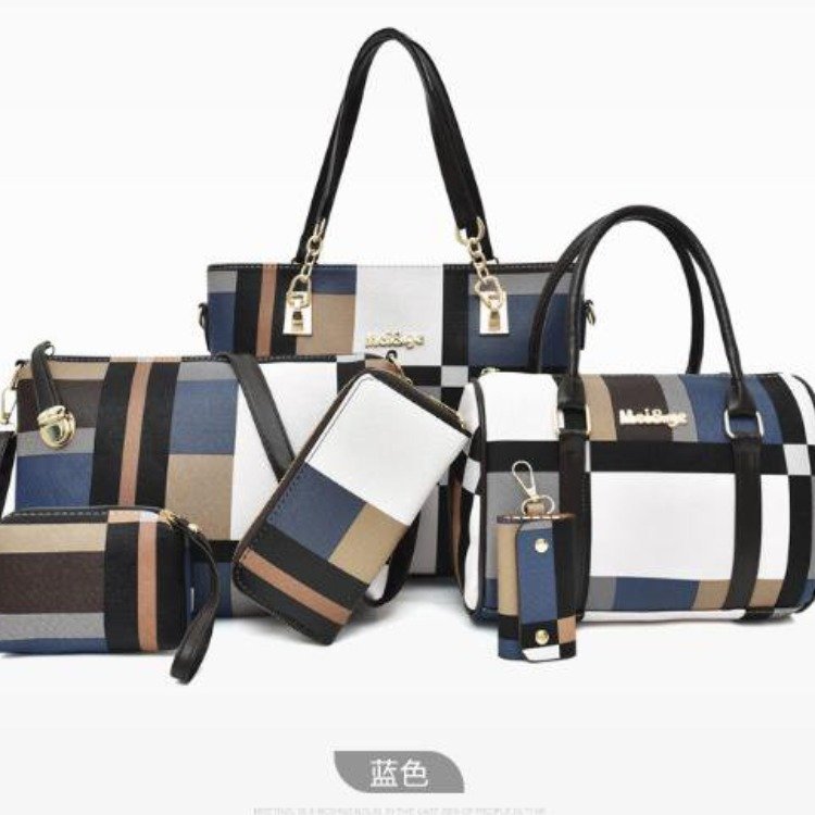 Women's bag 2023 New style trendy European and American fashion letter hand-held bag shoulder crossbody bag six-piece set wholesale from the manufacturer full image