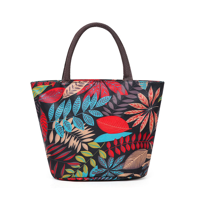 Waterproof hand-held flower cloth bag, bento bag, hand-held lunch box bag, mommy bag, small square bag, lunch bag, vegetable bag, street stall bag undefined