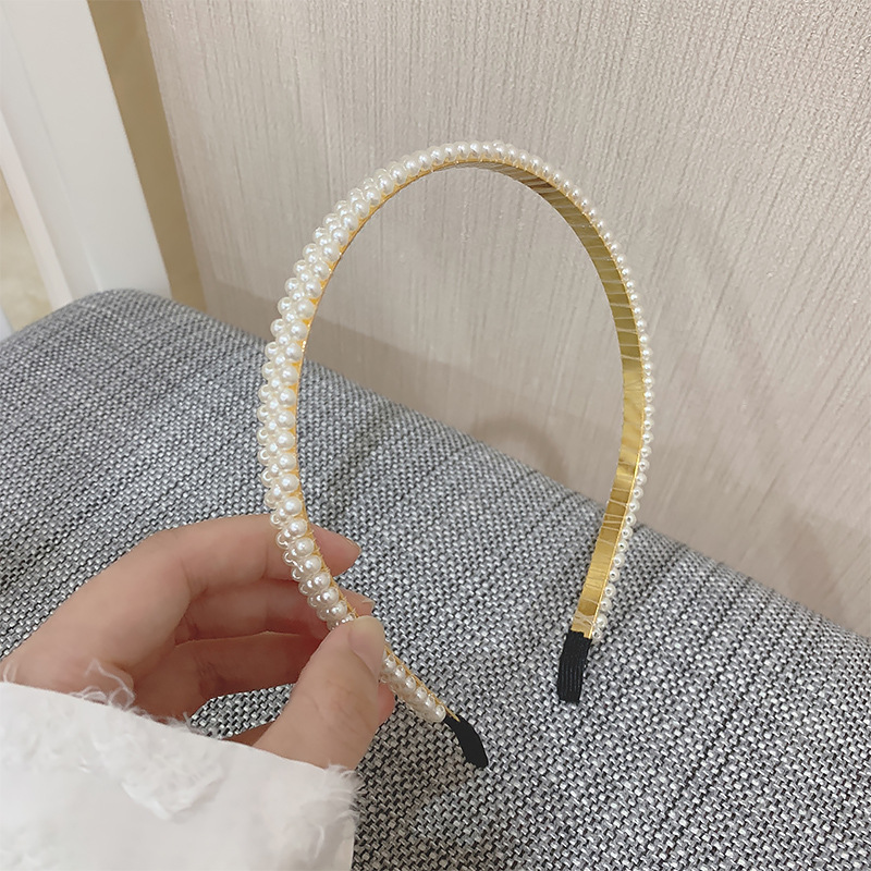 韩国东大门珍珠细发箍女气质名媛简约发捆压发碎发超仙发卡头饰品详情图11